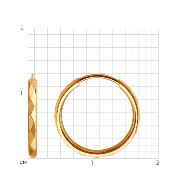 Серьги-конго из красного золота