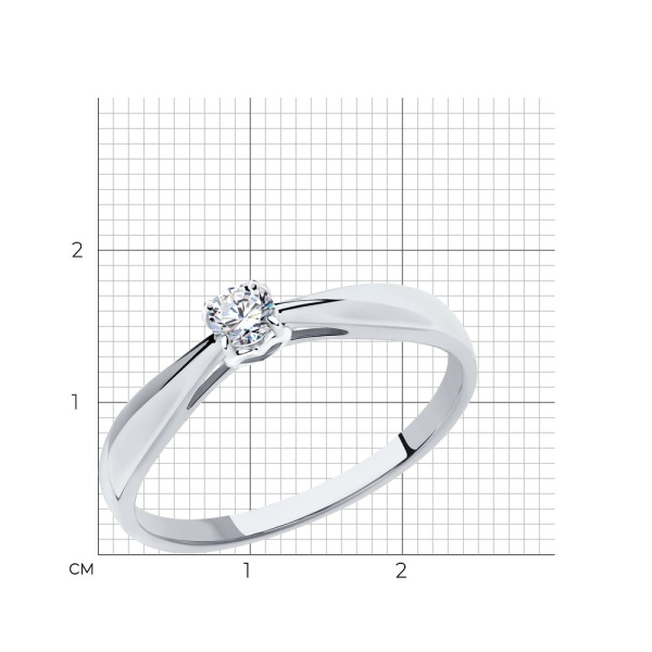 Кольцо из белого золота с бриллиантом