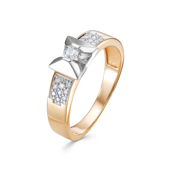 Кольцо из красного золота с бриллиантами