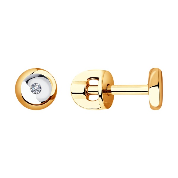 Серьги пусеты из золота с бриллиантами