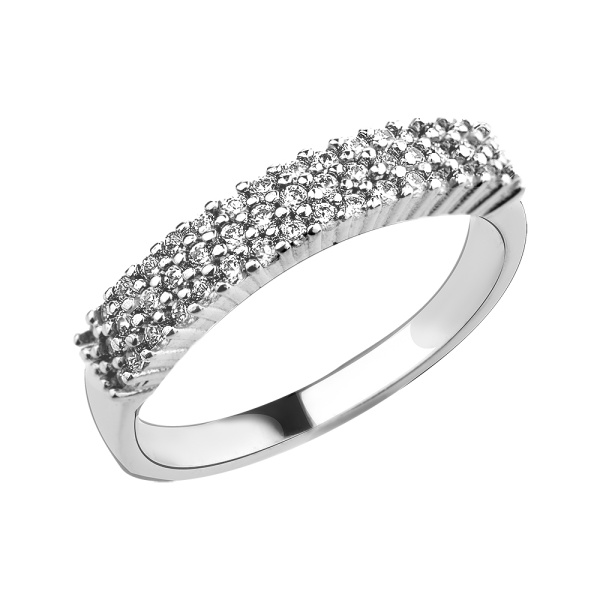 Кольцо из серебра с кубическим цирконием