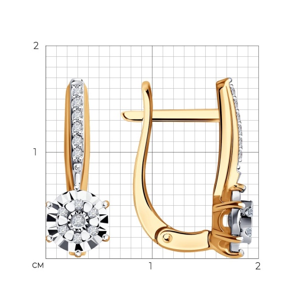 Серьги из красного золота с бриллиантами