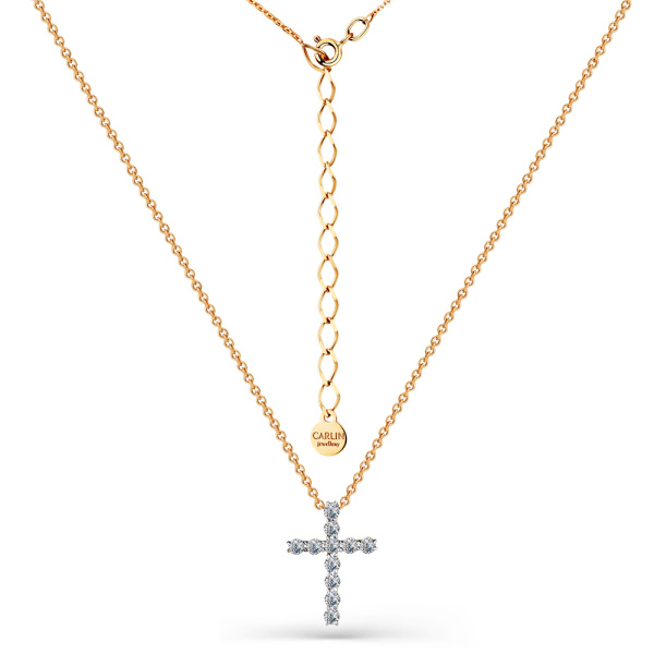 Колье из красного золота с фианитами