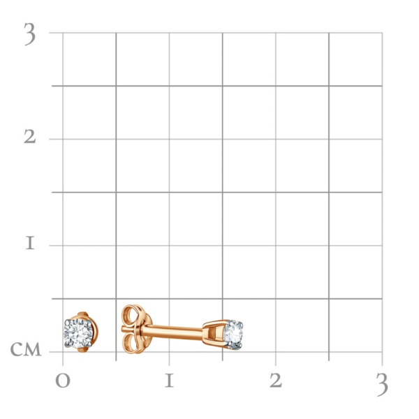 Моносерьга из красного золота с фианитом