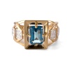 Кольцо из золота с топазом Лондон и фианитами