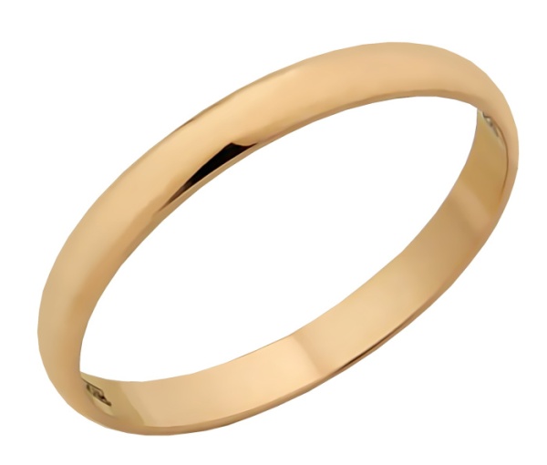 Обручальное кольцо из красного золота