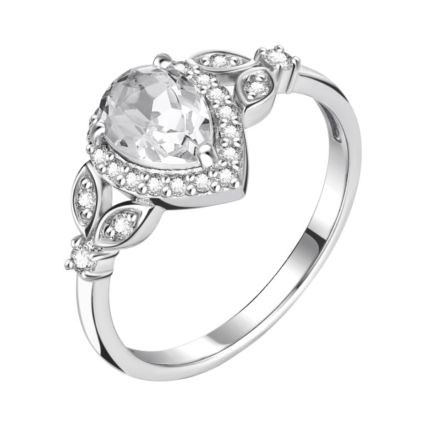 Кольцо из серебра с фианитами