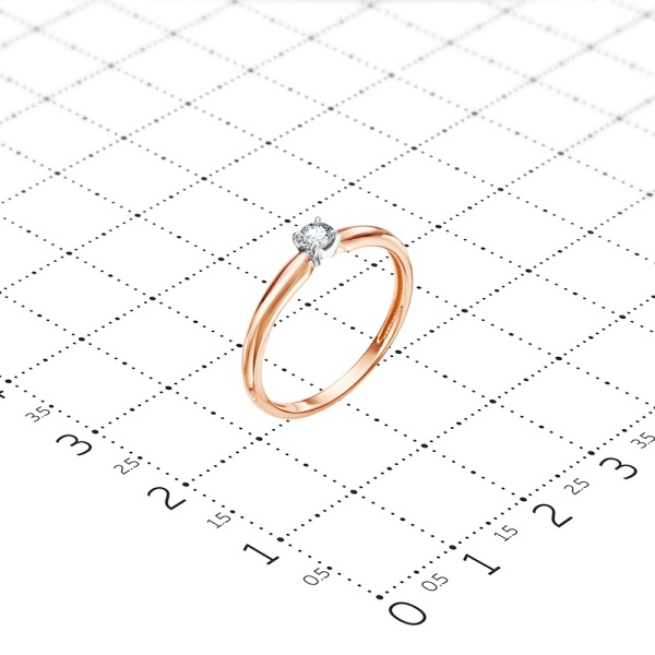 Кольцо из золота с бриллиантом