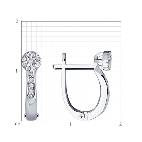 Серьги из белого золота с бриллиантами