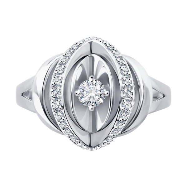 Кольцо из белого золота с бриллиантами