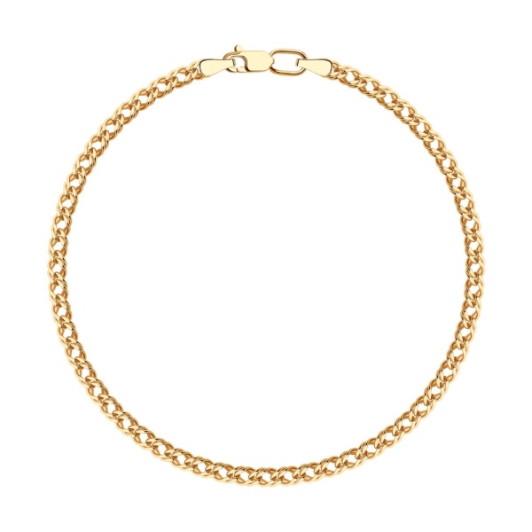 Браслет из красного золота, плетение «Ромб двойной»