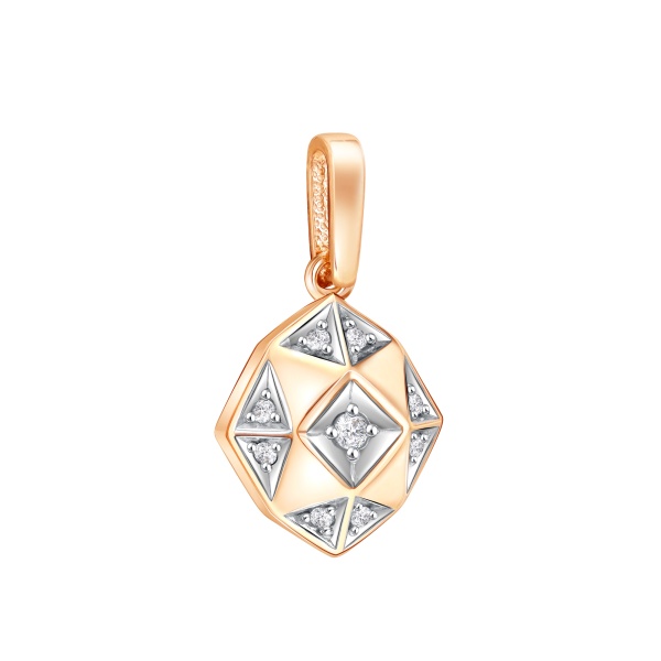 Подвеска из красного золота с фианитами