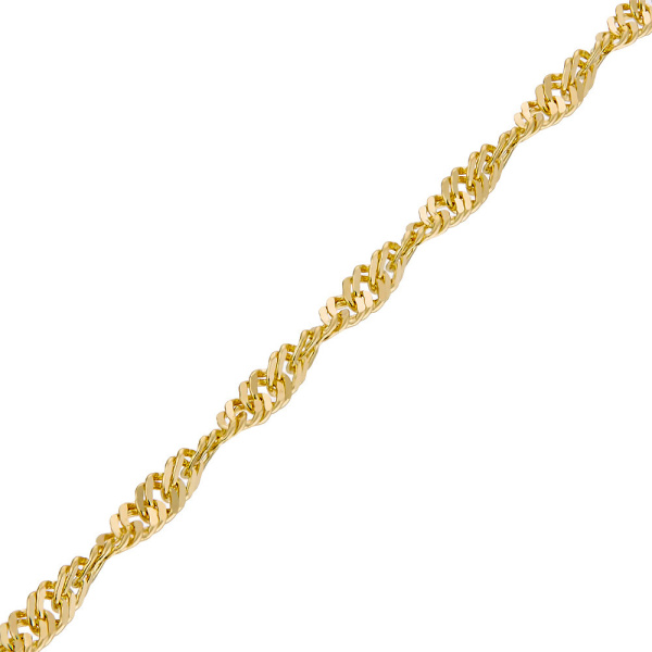 Цепь из желтого золота 585, плетение «Сингапур»