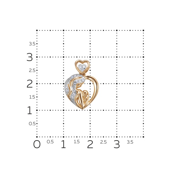 Подвеска из красного золота с бриллиантами