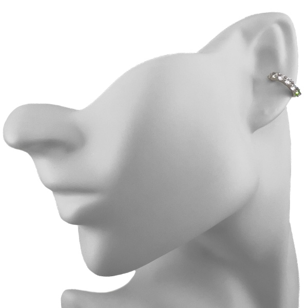 Серьга кафф из серебра с цирконами