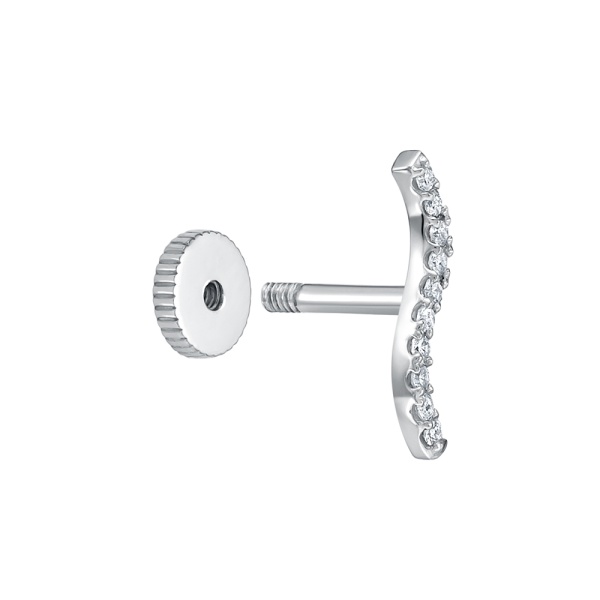 Одиночная серьга из белого золота с бриллиантами