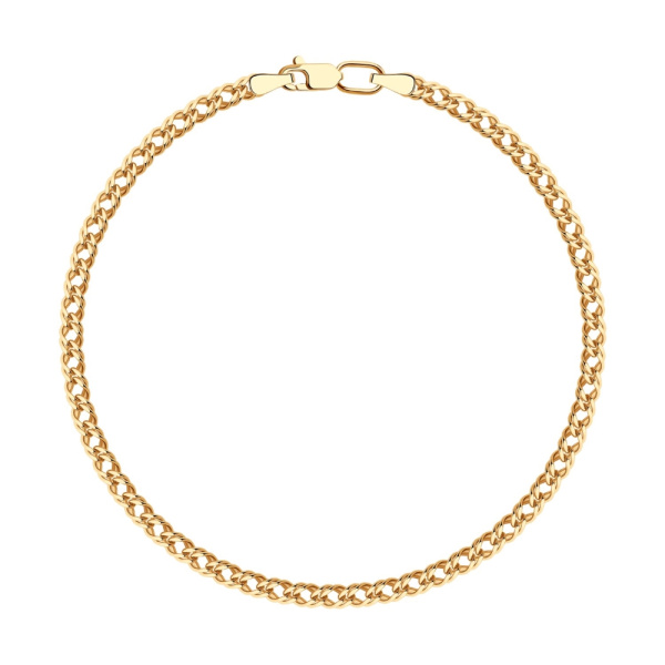 Браслет из красного золота, плетение «Ромб двойной»