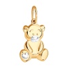 Подвеска «Мишка» из красного золота 585 пробы