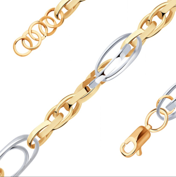 Браслет из комбинированного золота