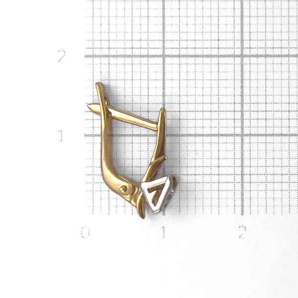 Серьги из красного золота с фианитами