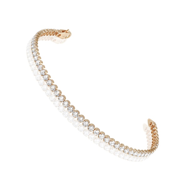 Браслет из красного золота с фианитами