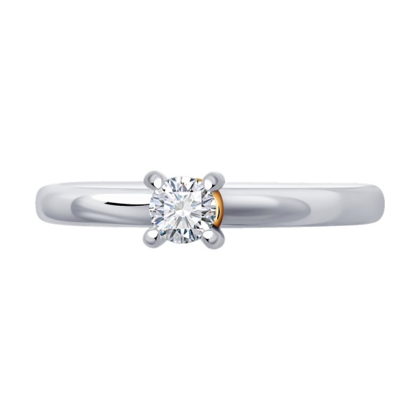 Кольцо из белого золота с бриллиантом