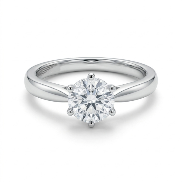 Кольцо из белого золота с бриллиантом