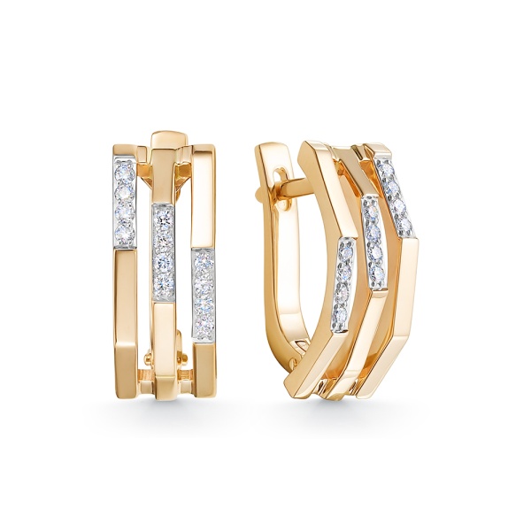 Серьги из красного золота с бриллиантами