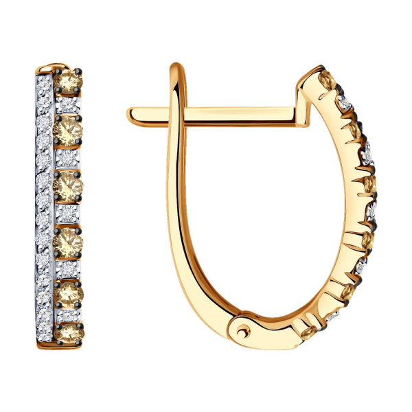 Серьги из красного золота с бриллиантами