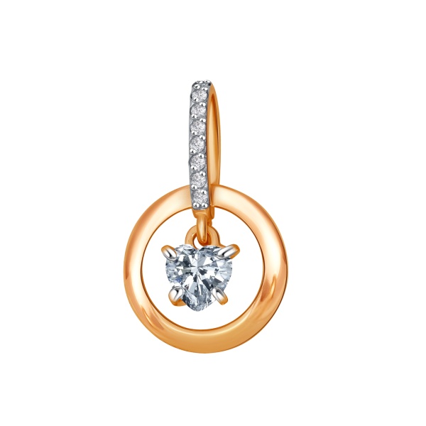 Подвеска из красного золота с фианитами