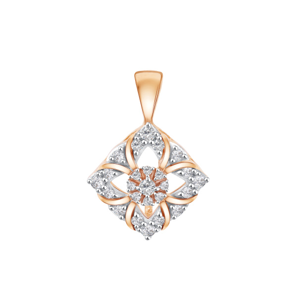 Подвеска из красного золота с фианитами