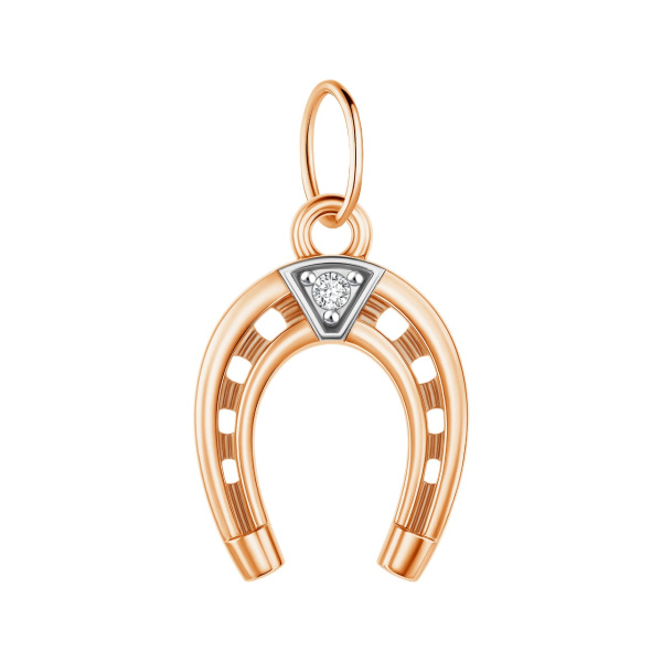 Подвеска из красного золота с бриллиантом