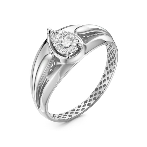 Кольцо из белого золота с бриллиантами