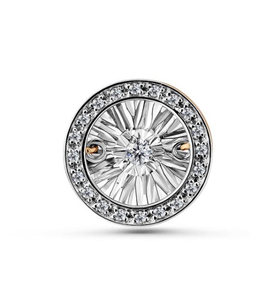 Подвеска из красного золота с танцующим бриллиантом