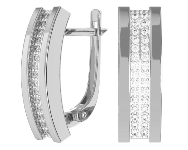 Серьги из серебра с фианитами