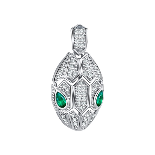 Подвеска из серебра с фианитами «Змея»