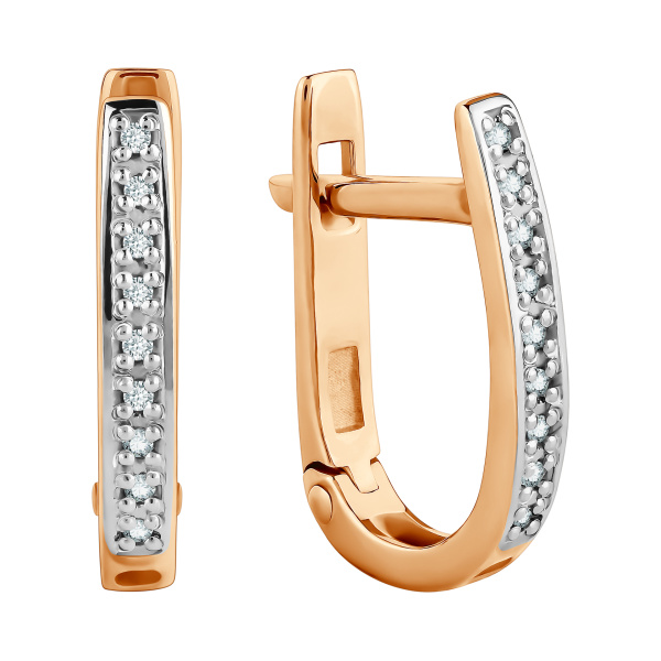 Серьги из красного золота с бриллиантами