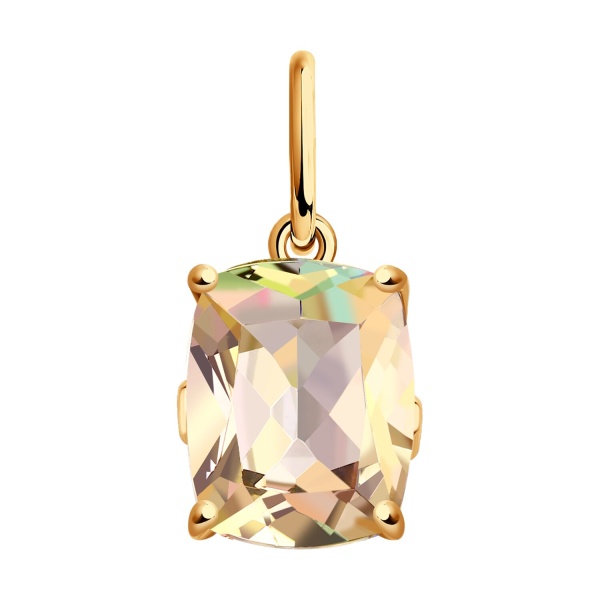 Подвеска из красного золота с топазом и фианитами