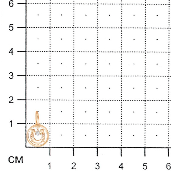 Подвеска из красного золота с фианитом