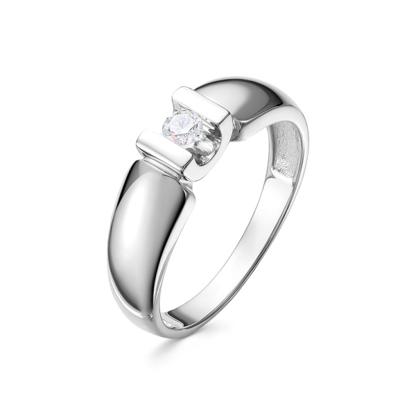 Кольцо из белого золота с бриллиантом