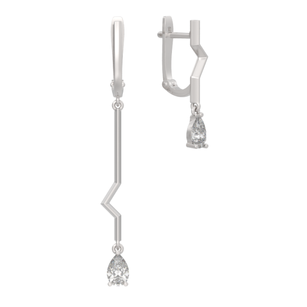 Серьги из серебра с фианитами