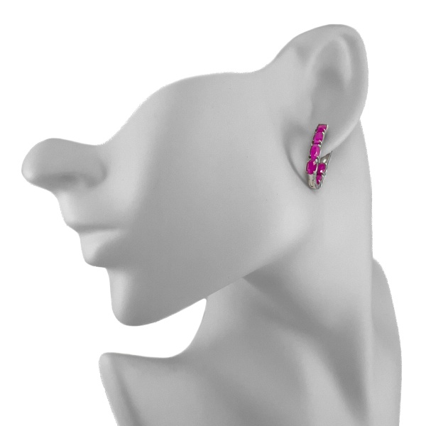Серьги из серебра с рубином