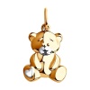 Подвеска «Мишка» из красного золота 585 пробы
