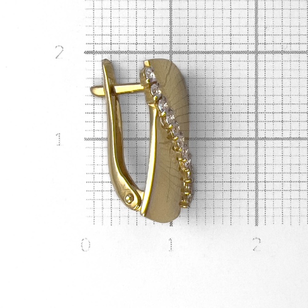 Серьги из желтого золота с фианитами