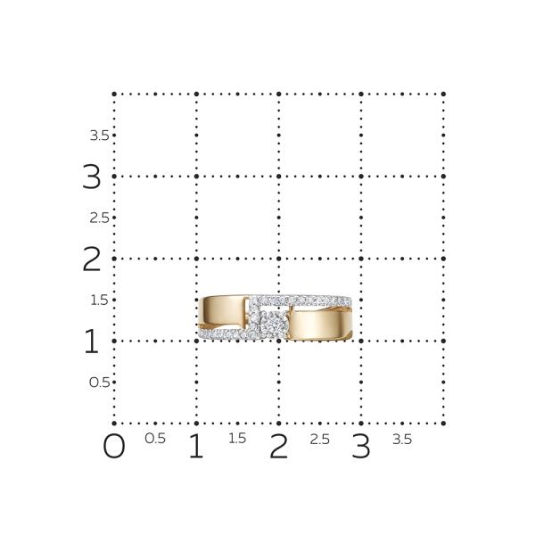 Кольцо из красного золота с бриллиантами