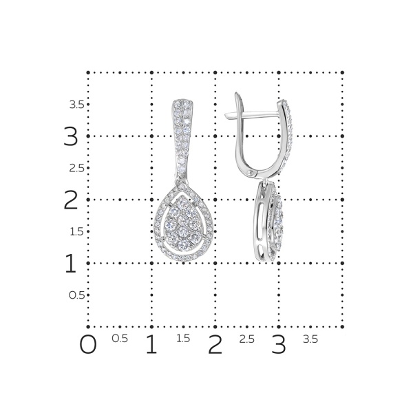 Серьги из белого золота с бриллиантами