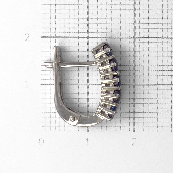Серьги из серебра с сапфирами