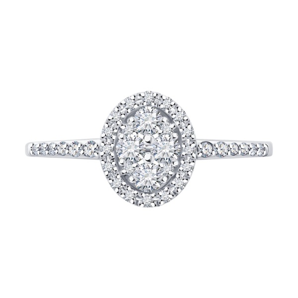 Кольцо из белого золота с бриллиантами