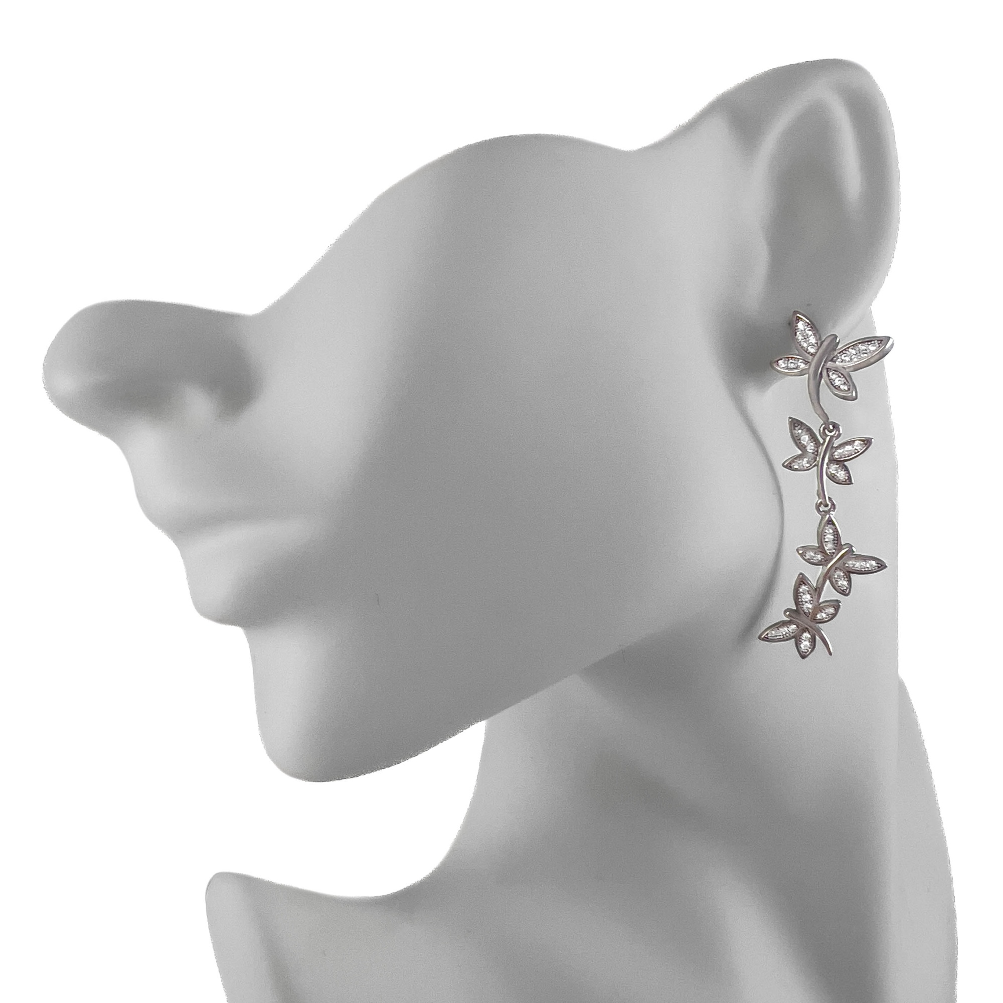 Серьги пусеты с цирконами «Бабочки»