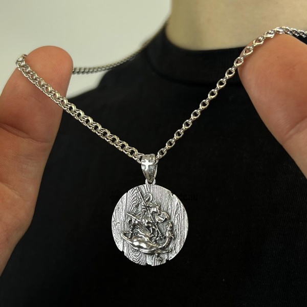 Подвеска из серебра «Георгий Победоносец»